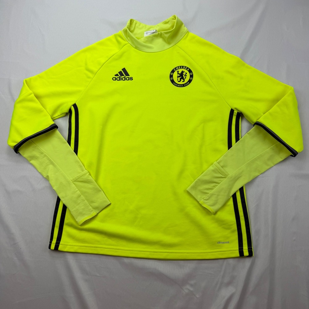 Adidas Chelsea FC Training Top Kids Large Yellow Climacool Soccer Jersey